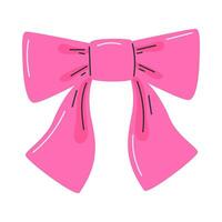 Tied bow. A simple decorative element in a flat cartoon style. Vector illustration isolated on a white background.