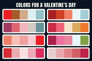 color palette and gradient for valentines day vector