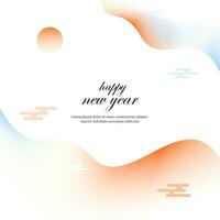 happy new year background with orange and blue waves vector