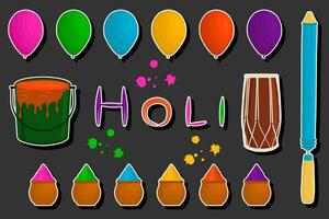 Beautiful illustration on theme of celebrating annual holiday Holi vector