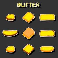 Illustration on theme big colored set different types creamy butter vector