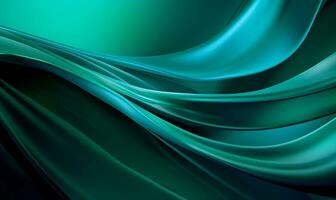 AI generated Beautiful green abstract background with waves. photo