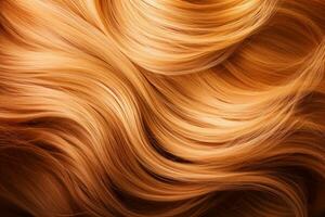AI generated Texture of beautiful wavy hair. photo
