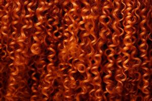 AI generated Texture of curly red hair. photo