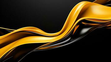 AI generated Abstract yellow and black background. photo