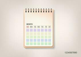 minimalist simple cute calendar template vector