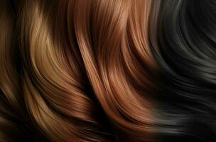 AI generated Texture of beautiful hair with three colors. photo