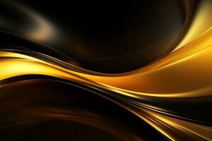 AI generated Elegant black and gold background. photo