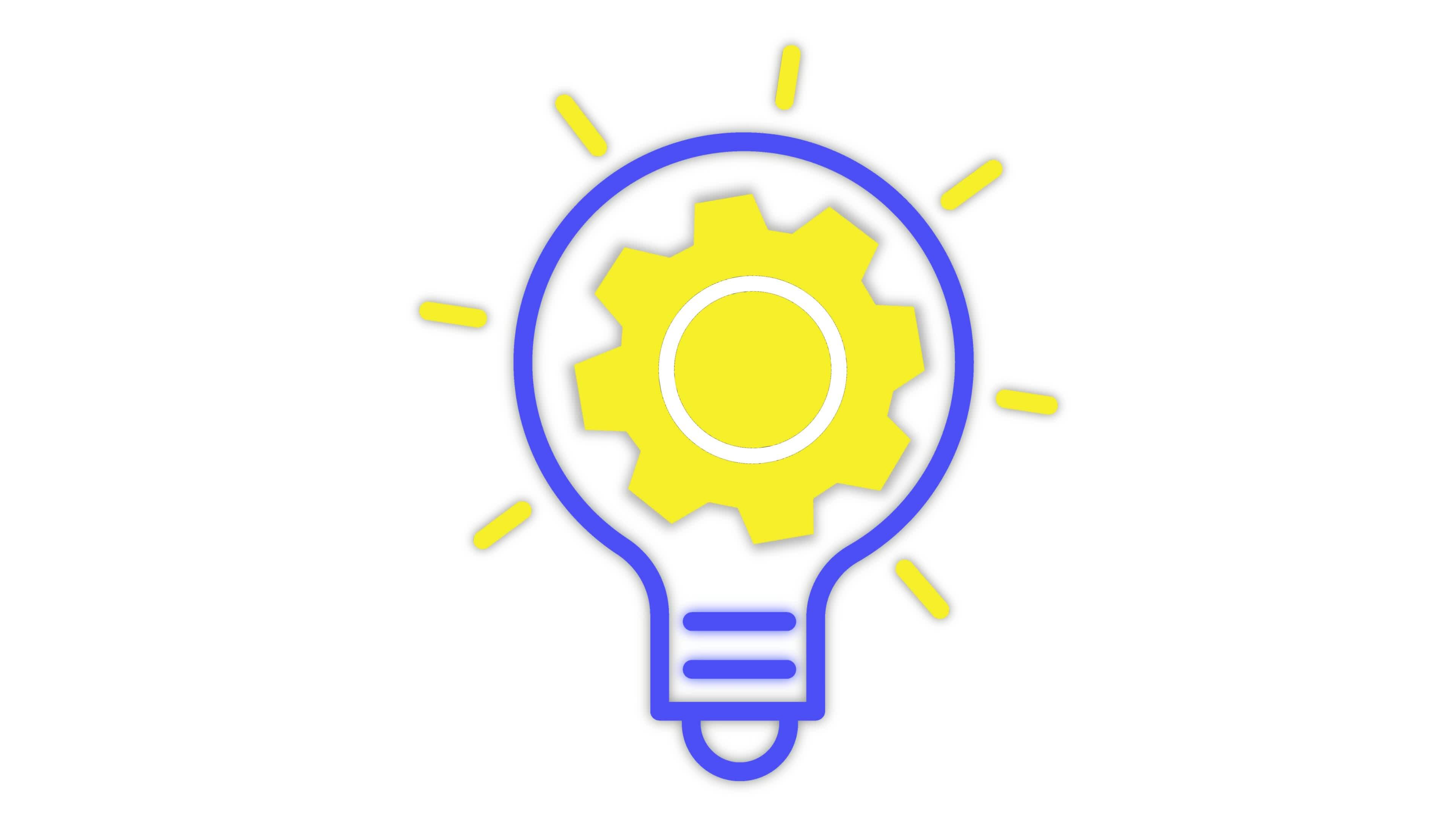 Spinning Gear and light bulb animation 36366739 Stock Video at Vecteezy