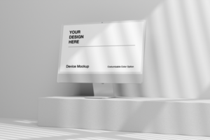 PSD mockup with shadow background and editable object color