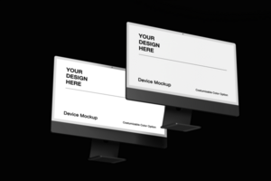 PSD mockup with black background and editable object color