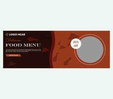 Food menu and restaurant web banner template vector