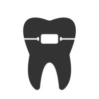 Dental braces black icon. Orthodontic dentistry. Vector illustration