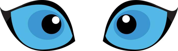 Blue cat eyes isolated on white background. Vector illustration