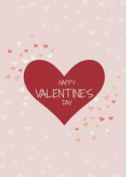 cute Valentines Day card with hearts design vector