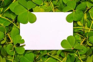 Clover frame mockup for greeting cards in honor of various holidays, such as St. Patrick's Day photo