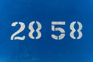 Text and numbers on a metal surface with the symbols of the USSR for design and commercial use photo