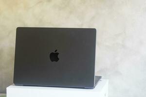 Bangkok Thailand, 24 December 2023 Apple MacBook Pro M3 Max, Space Black a dazzling new look. photo