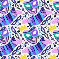 Pattern with carnival masks vector