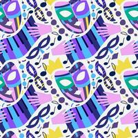 Pattern with carnival masks vector