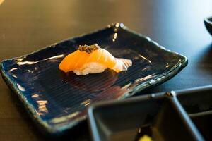 Tasty salmon sushi photo