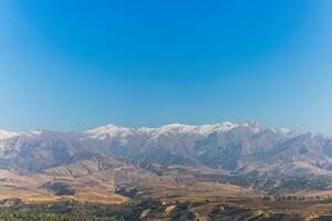 Background beautiful landscape with distant mountains photo