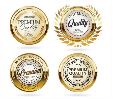 Premium quality golden labels retro vintage design collection