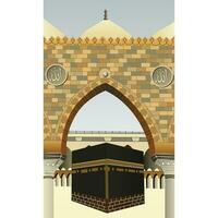 Arte y ilustración kaaba diseño para hajj vector