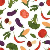 Vegetable seamless pattern. Design for Factory, Textile, Wallpaper, Packaging, Cafe. vector