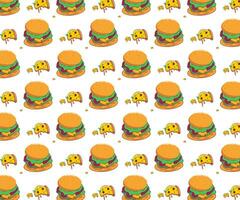 a pattern with hamburgers and cheese vector