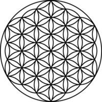 Flower of life vector isolated on white background. Sacred geometry symbol concept.