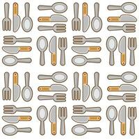 spoon, knife, and fork seamless pattern vector