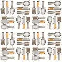 spoon, knife, and fork seamless pattern vector