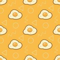 sunny side up egg vector illustration, omelet seamless pattern