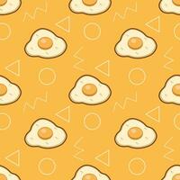 sunny side up egg vector illustration, omelet seamless pattern