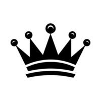 corona icono. un simple, negro silueta de un real corona. vector ilustración aislado en blanco antecedentes. ideal para logotipos, emblemas, insignias. lata ser usado en marca, web diseño.