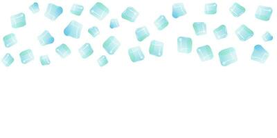 Transparent glass cube shapes in realistic style. vector