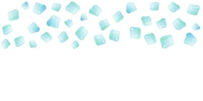 Transparent glass cube shapes in realistic style. vector