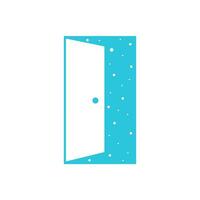 puerta abierto universo símbolo. desde azul icono colocar. vector