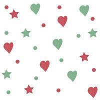 Pattern of hearts and stars made by hand on white background vector