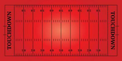 Red American football field, top view vector