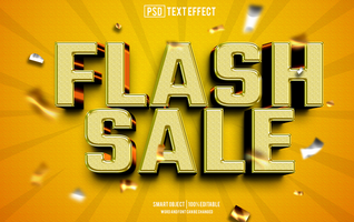 flash sale text effect, font editable, typography, 3d text. psd