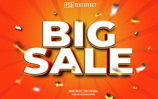 big sale text effect, font editable, typography, 3d text. psd template