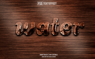 water text effect, font editable, typography, 3d text. psd