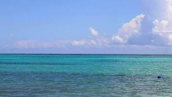 tropisk karibiska strand klar turkos vatten playa del carmen Mexiko. video