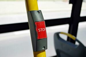 Interior of a city bus photo