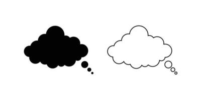 two black and white clouds with speech bubbles vector