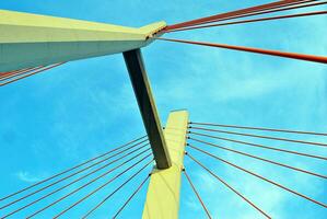 Pylon of the big bridge construction bottom view photography photo