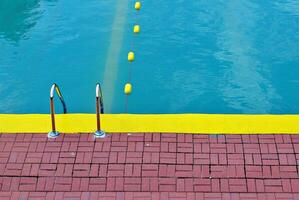 Blue ripped water in swimming pool photo