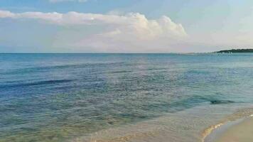 plage tropicale des caraïbes eau turquoise claire playa del carmen mexique. video